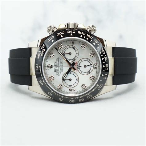 cinturini gomma rolex daytona originali|Rolex Daytona 116519LN Oysterflex Mop Dial Very Good.